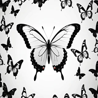 black and white butterfly wallpaper