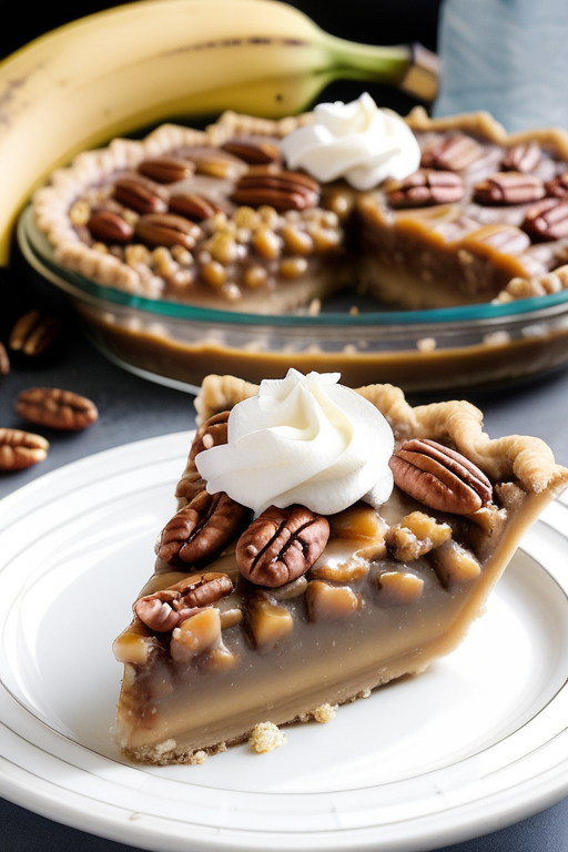 no bake banana caramel pecan pie