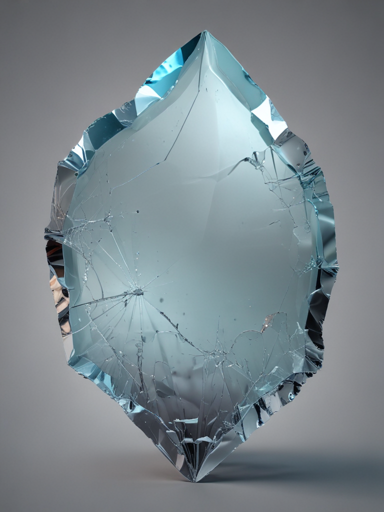 Intricate Shattered Crystal Sculpture Reflecting Light with Unique ...
