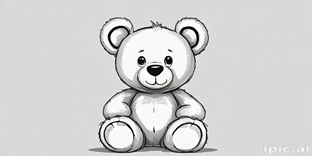 teddy bear clipart black and white