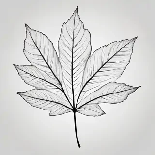 black and white clipart leaf