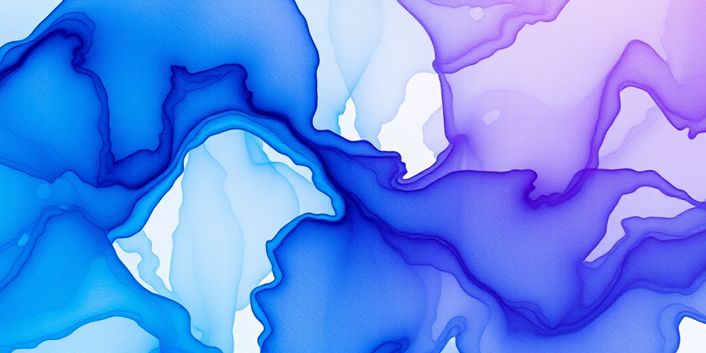 Create a high-resolution watercolor abstract painting featuring swirling shades of blue and purple, captured with a Canon EOS R5 in portrait mode at f/2.8, ISO 100, and a shutter speed of 1/60 seconds for enhanced depth and vibrancy.