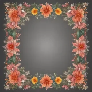 flowery border clipart