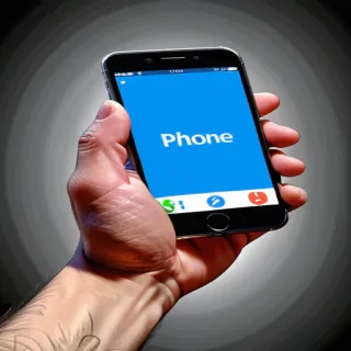 phone on hand