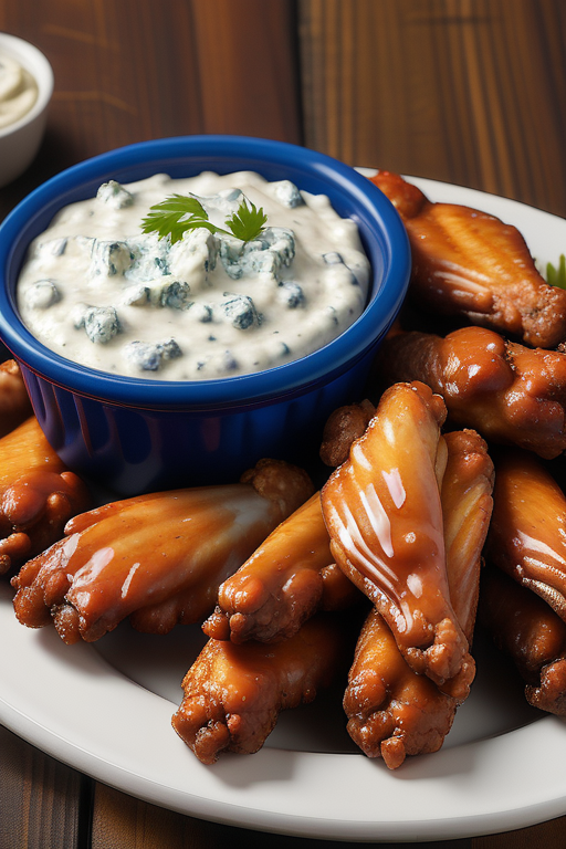 wings and blue cheese dip