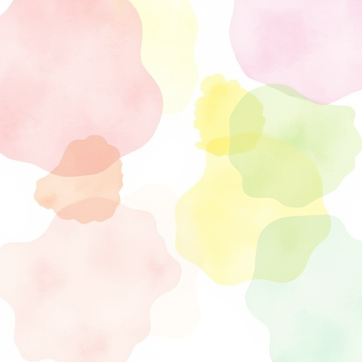 create an abstract watercolor artwork featuring soft pastel colors like pink, yellow, green, and blue with fluid, overlapping shapes and a dreamlike quality.