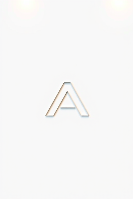 Create a high-resolution image of a minimalistic logo design featuring a stylized letter "A" centered in a modern, professional layout, captured with a Canon EOS R5 at a focal length of 50mm, aperture set at f/1.8, ISO 100, shot in a well-lit studio environment with soft diffused lighting.