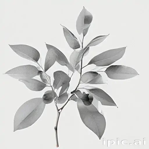 eucalyptus clipart black and white