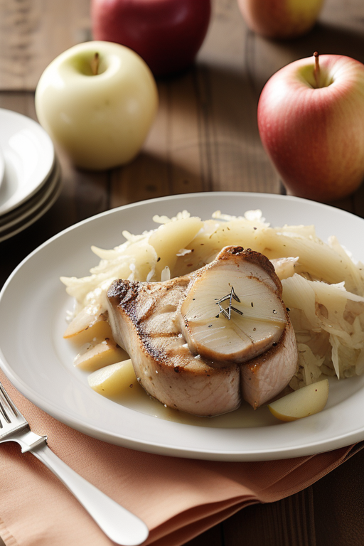 pork chops with sauerkraut and apples