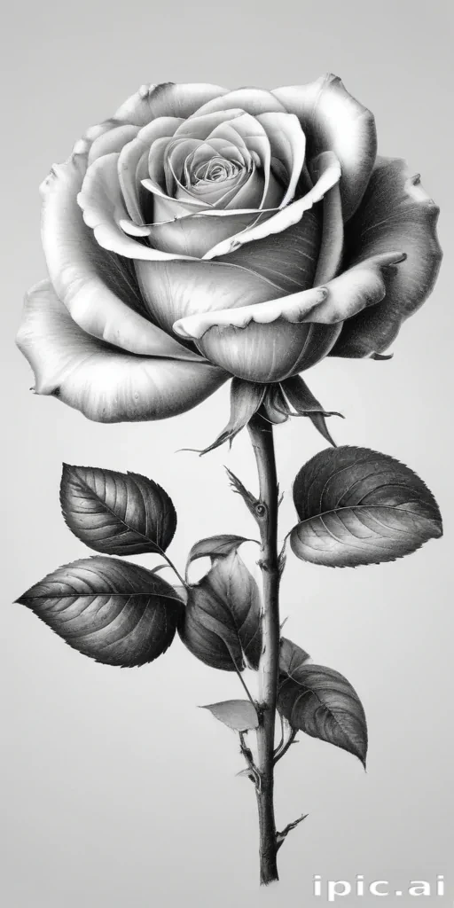 rose clip art black and white