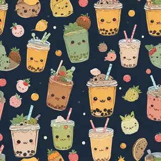 cute boba backgrounds