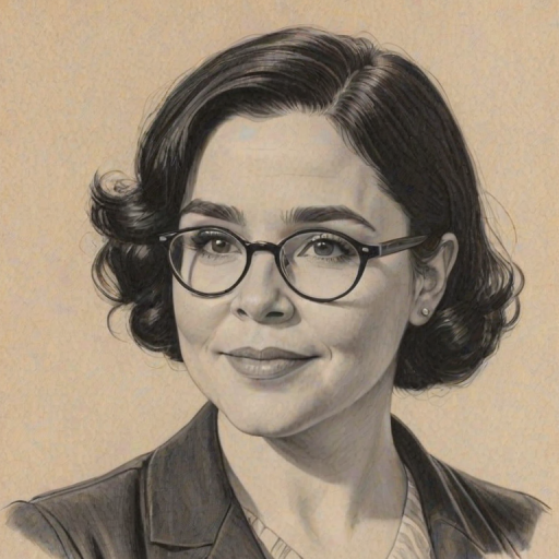 Charming Alex Borstein, pencil sketch, portrait of Wonderful woman 1943s in glasses, hair style beatnik, outline, clear lines, fine lines, 8k
