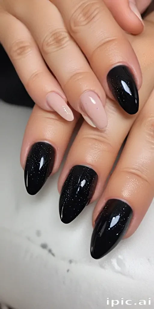 black with glitter