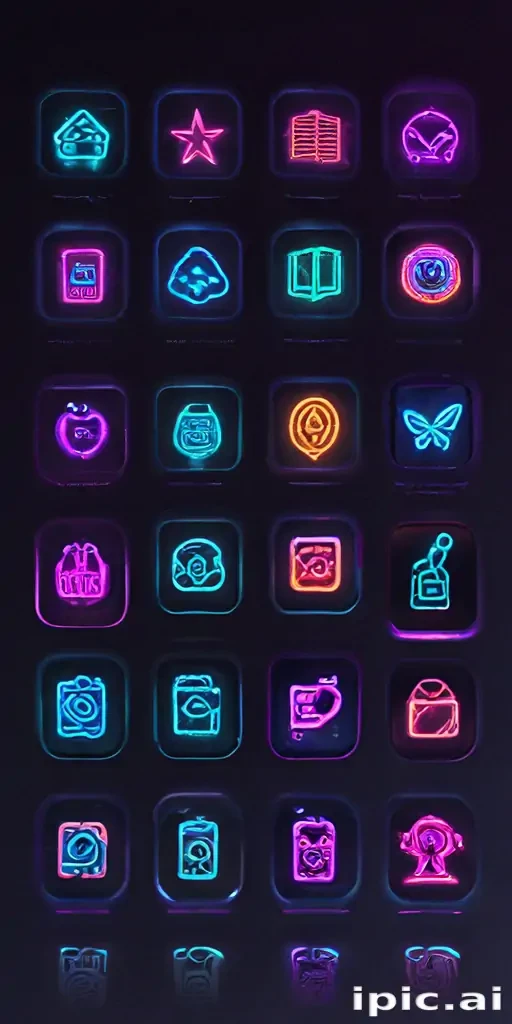 neon app icons