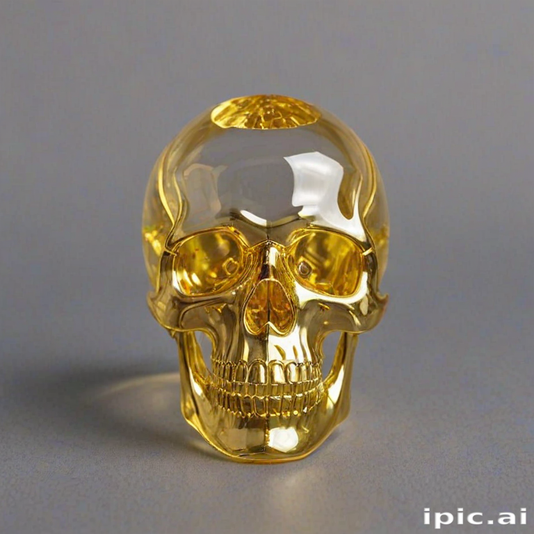 transparent gold skull