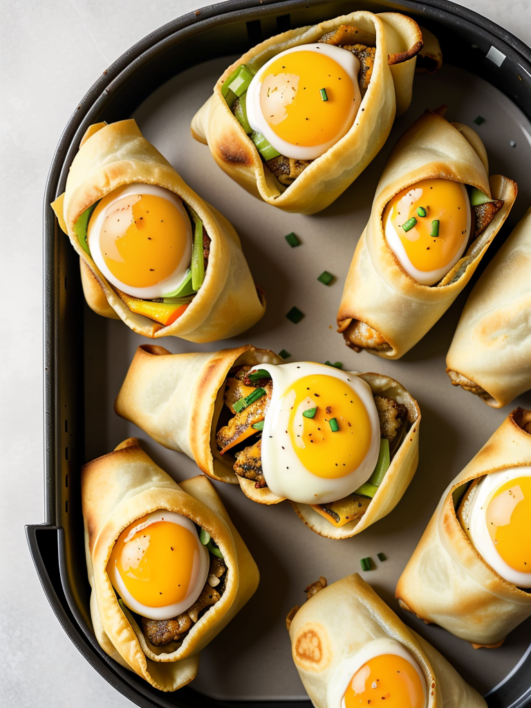 air fryer cheeseburger egg rolls