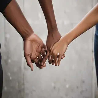 black couple holding hands