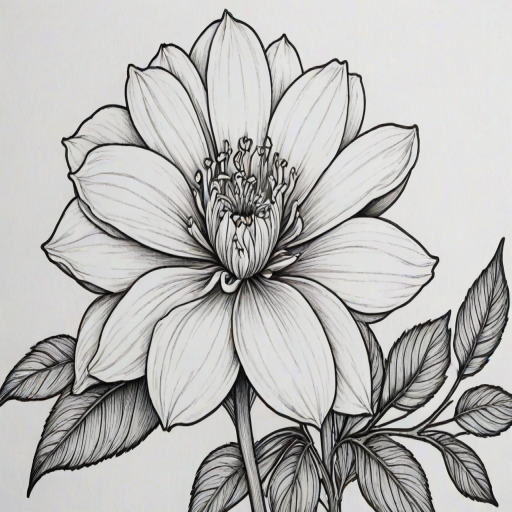 flower drawing for coloring