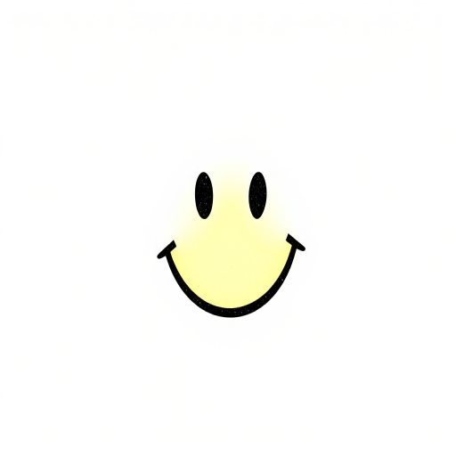 Create a vibrant yellow smiley face on a white background, using a DSLR camera with a 50mm lens at f/2.8, ISO 200, shot from an eye-level perspective in natural light to enhance color saturation and clarity.