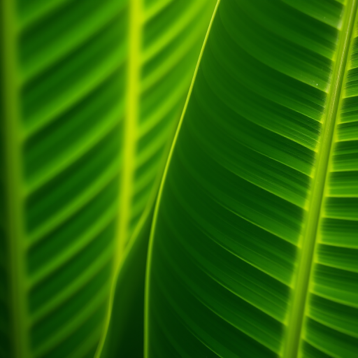 Tropical green leaves close-up photography, f/2.8 aperture, ISO 100, 50mm lens, natural light, macro perspective, DSLR camera.