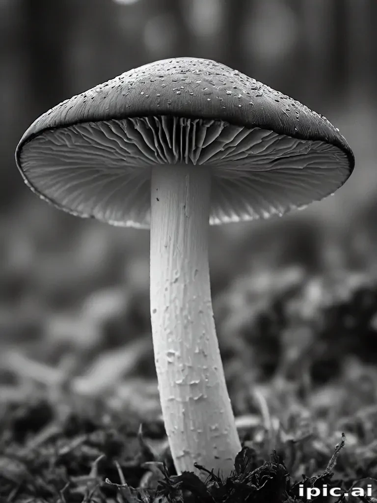 mushroom black and white