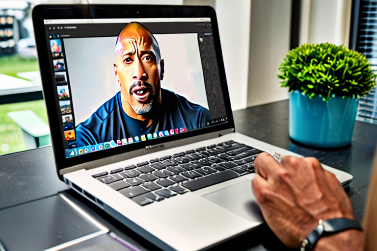a laptop displaying Dwayne 