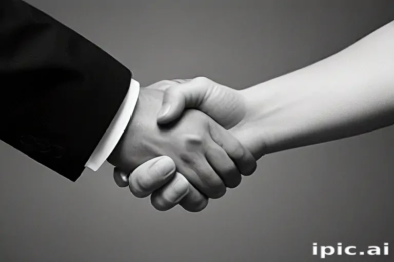 handshake black and white