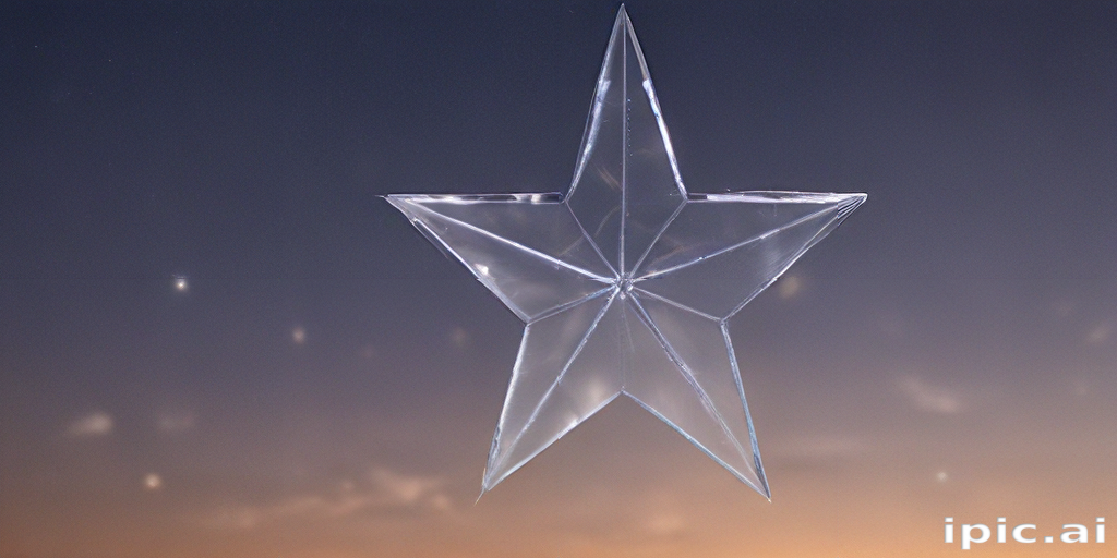 Translucent Star Ornament Hanging Against a Beautiful Twilight Background
