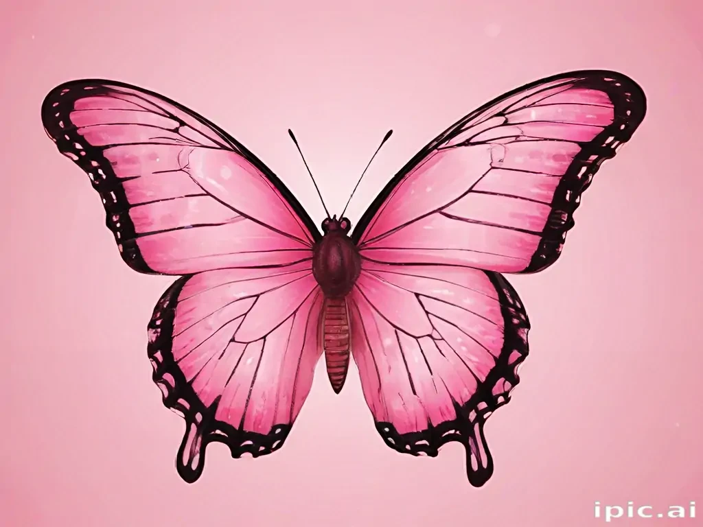 pink butterfly clipart