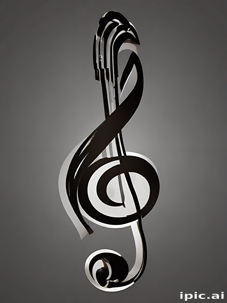 Elegant and Artistic Representation of a Musical Note with Creative Design