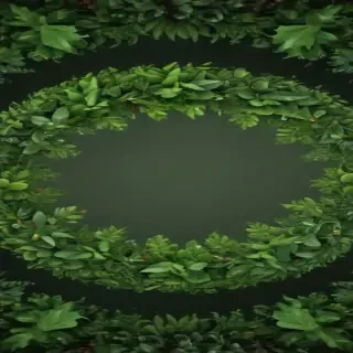 circle with leaves