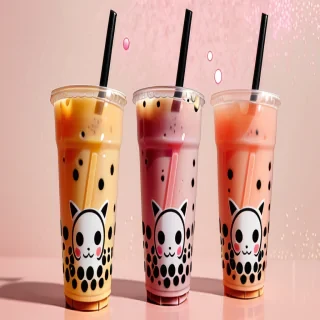 aesthetic boba tea background
