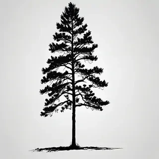 black and white pine tree clip art