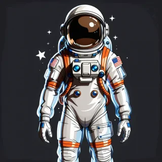 cartoon transparent astronaut suit