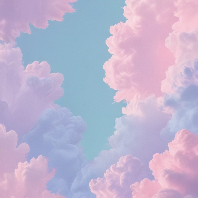 Dreamy Sky Filled with Soft, Pastel Clouds and Blue Horizons