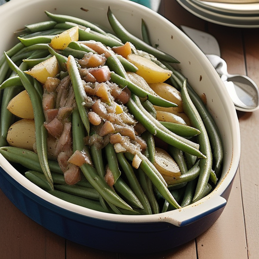 smothered green beans and potatoes