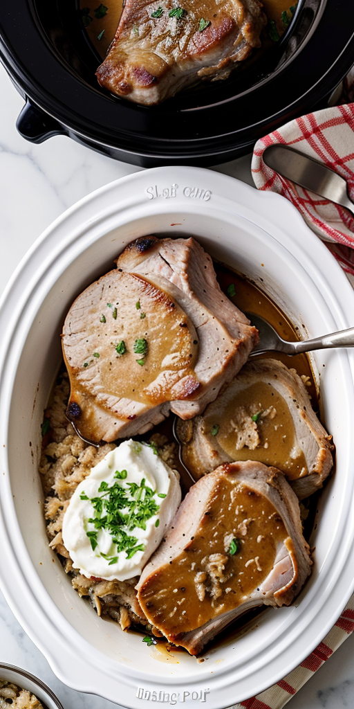 slow cooker pork chops and stuffing