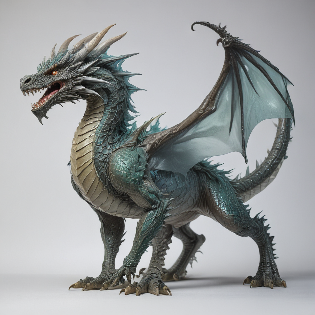 Majestic Dragon with Intricate Scales and Powerful Wings in Stunning Detail
