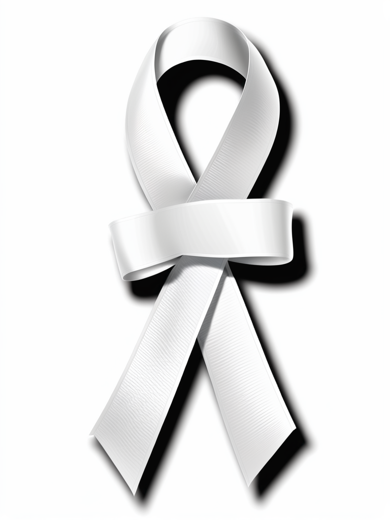 Symbolic White Ribbon Representing Awareness and Support for Various Causes