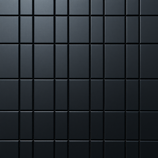 Create a high-resolution image of a matte black tiled pattern with 12 rows and 10 columns, shot with a DSLR camera at f/8 aperture, ISO 100, 50mm focal length, and natural lighting, top-down view, enhancing texture and shadow details.