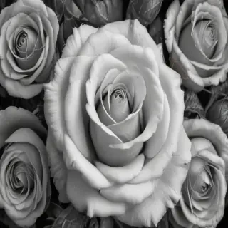 roses clipart black and white