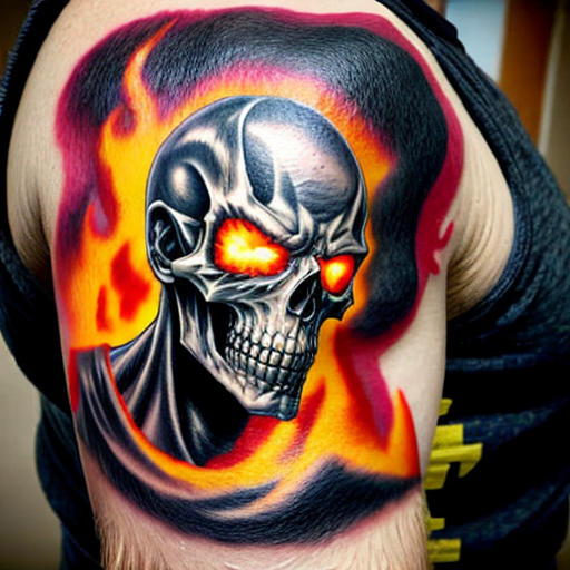 Ghost Rider (in progress) by Larry Brogan : Tattoos