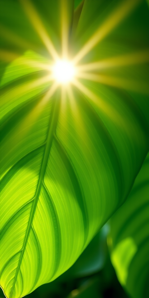 macro shot of lush green philodendron leaves with sunlight highlighting their texture, aperture f/2.8, shutter speed 1/200s, ISO 100, 50mm lens, DSLR camera, natural light