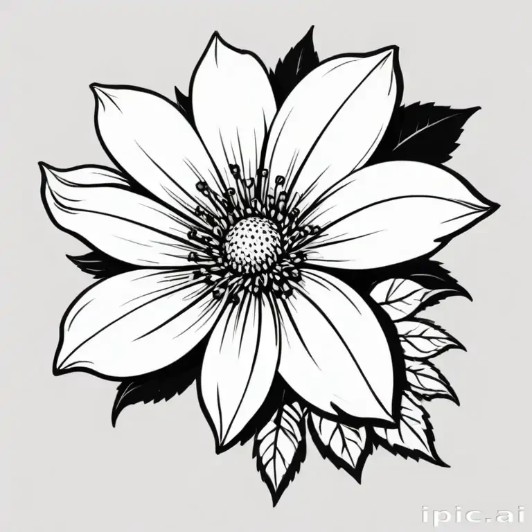 flower clip art black and white