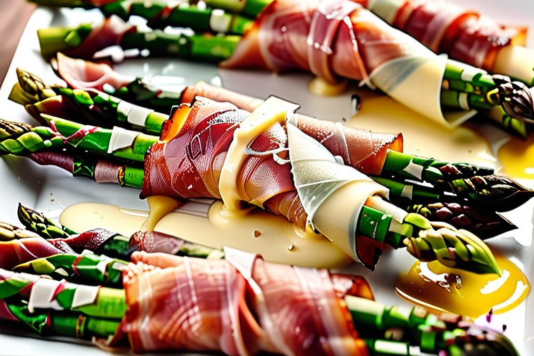 prosciutto wrapped asparagus with cheese
