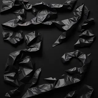 crumpled black paper