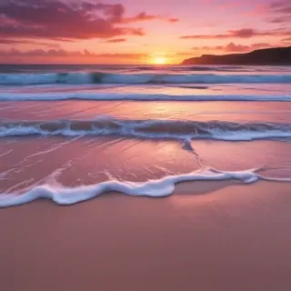 pink beach sunset