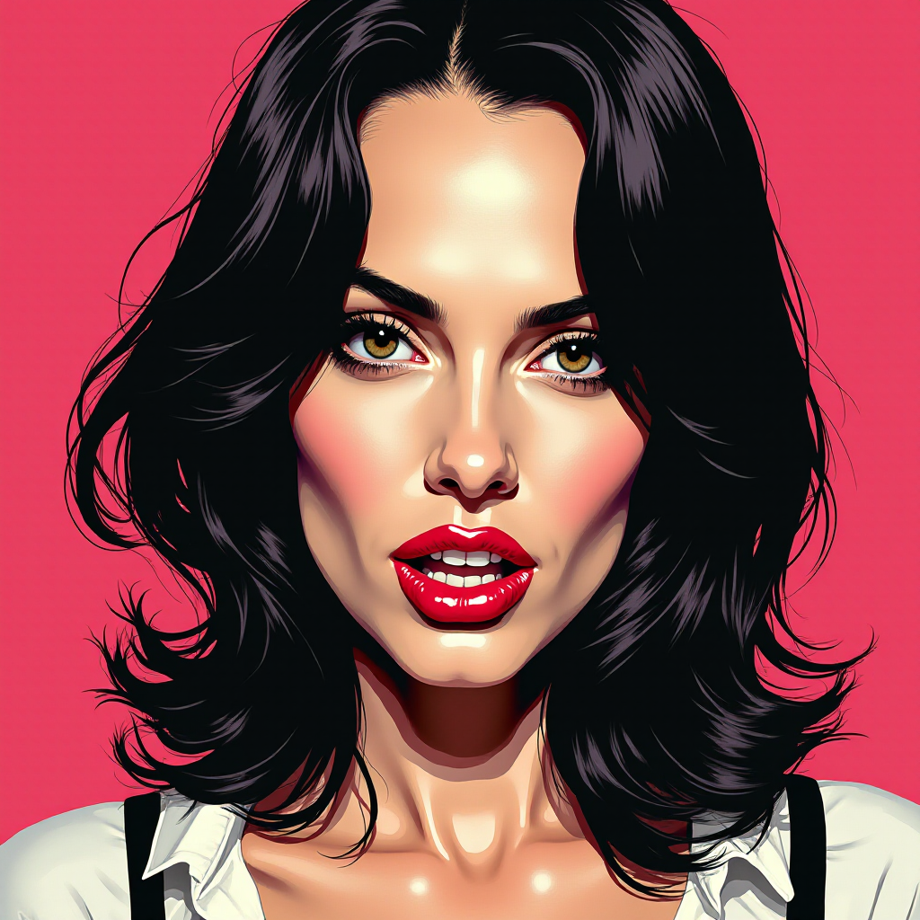 A pop art piece of angelina jolie