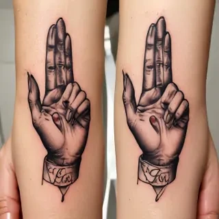 i love you sign language tattoo