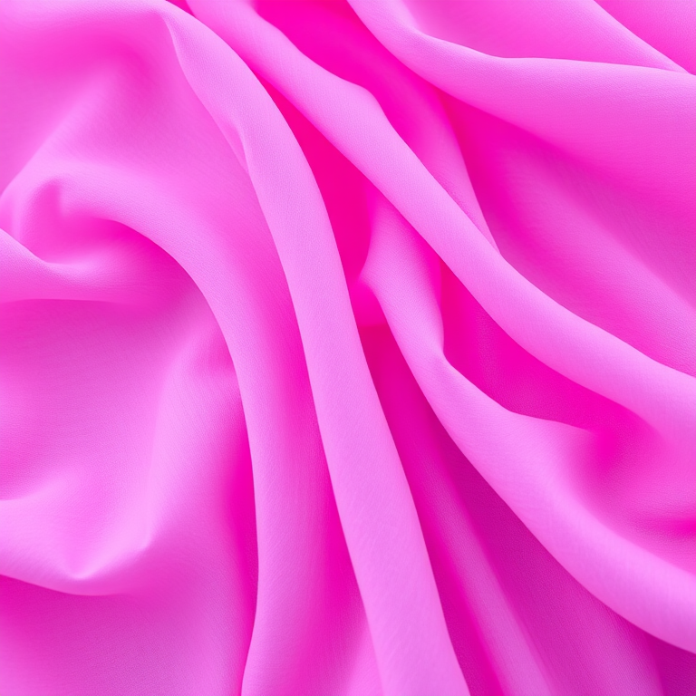 Capture a vibrant abstract fabric texture with flowing waves in shades of pink and purple, using a Canon EOS R6, 50mm lens, f/1.8 aperture, ISO 100, shooting from a top-down view, with soft natural lighting to enhance color depth and detail.